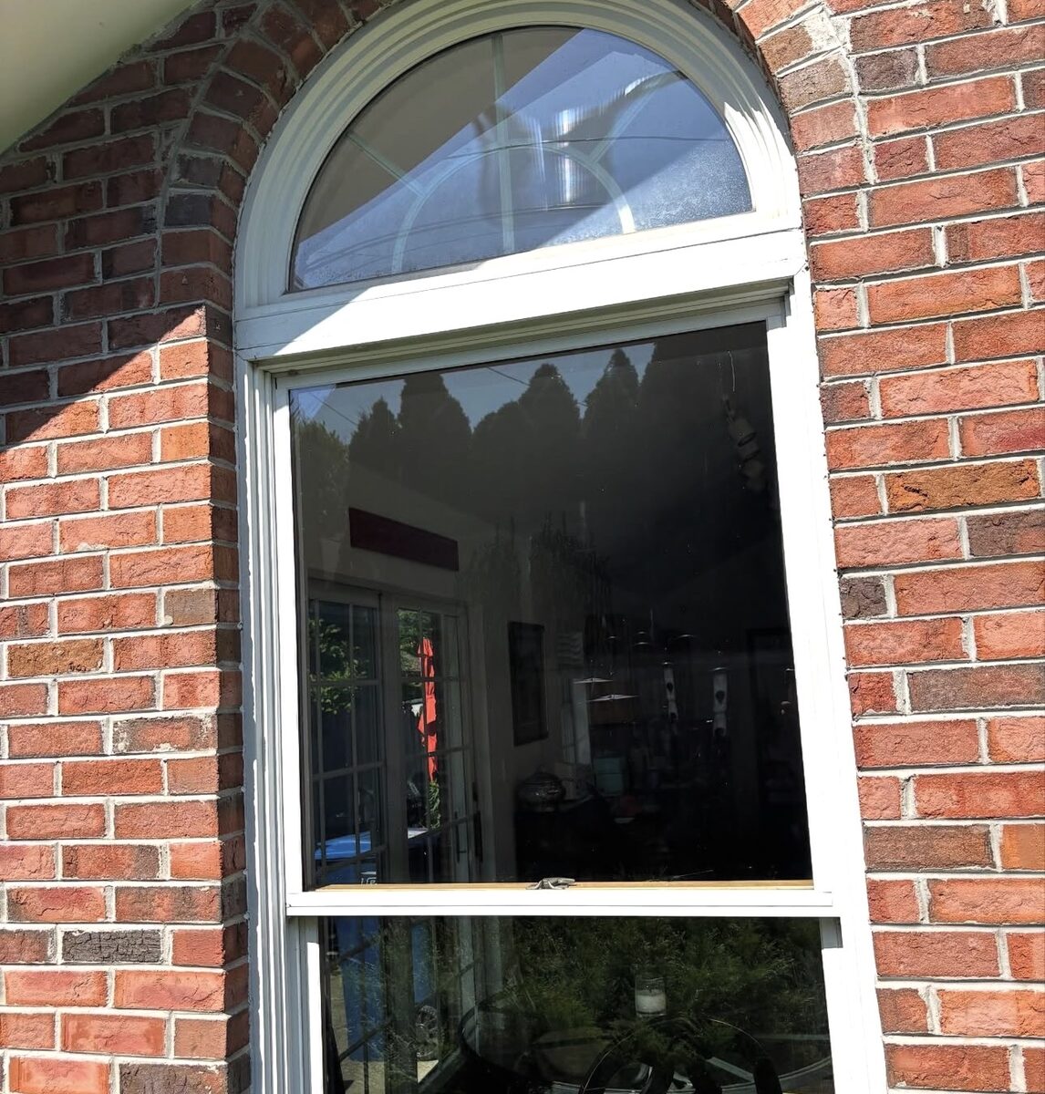 Arched feature window after Ultra View cleaning